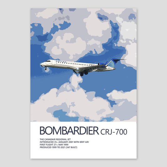 United Express (Opb. SkyWest) Bombardier CRJ-700 Poster