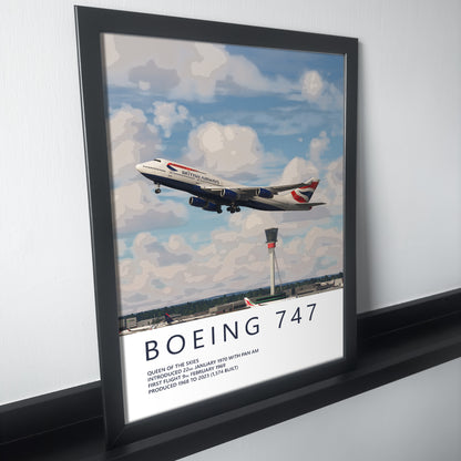 British Airways Boeing 747 Heathrow Poster