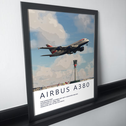 British Airways Airbus A380 Heathrow Poster