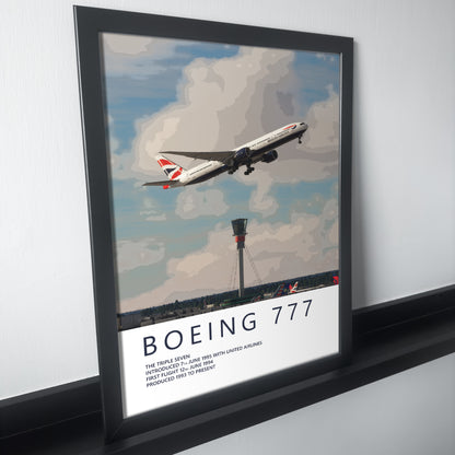 British Airways Boeing 777 Heathrow Poster