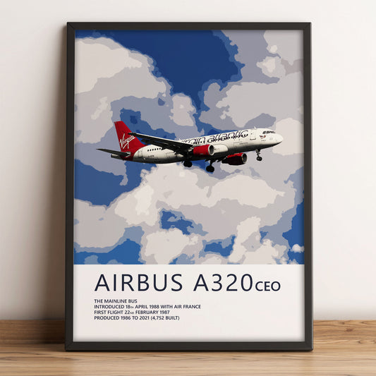 Virgin Atlantic Airbus A320 Poster – Little Red