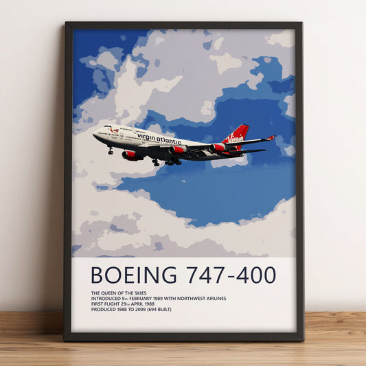Virgin Atlantic Boeing 747-400 Poster – Silver Dream Machine