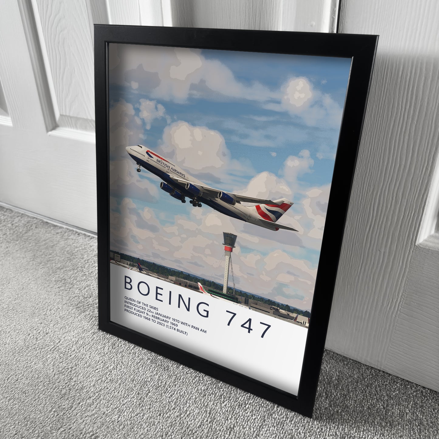 British Airways Boeing 747 Heathrow Poster