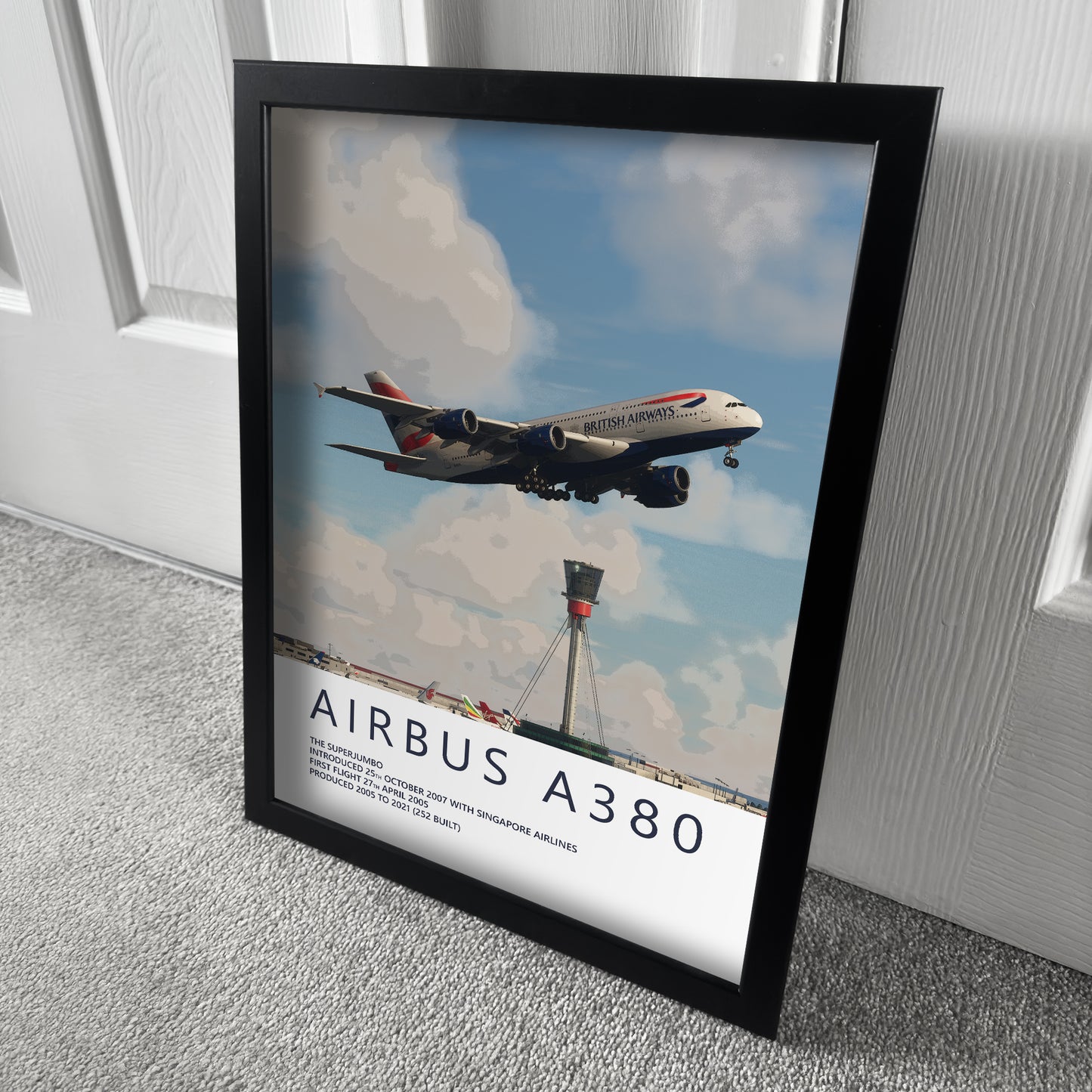 British Airways Airbus A380 Heathrow Poster