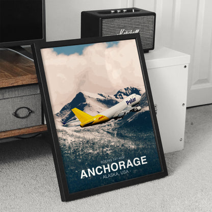 Polar Air Cargo Boeing 747 Poster - Anchorage Alaska Landscape