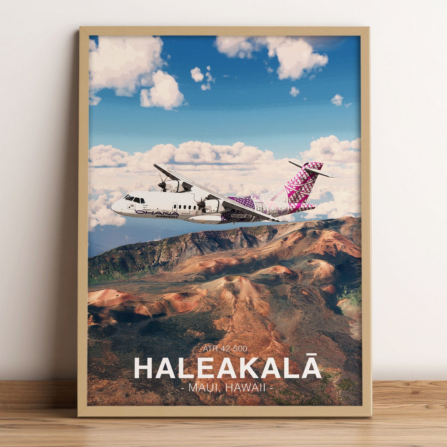 'Ohana by Hawaiian ATR 42 Poster - Haleakalā Hawaii