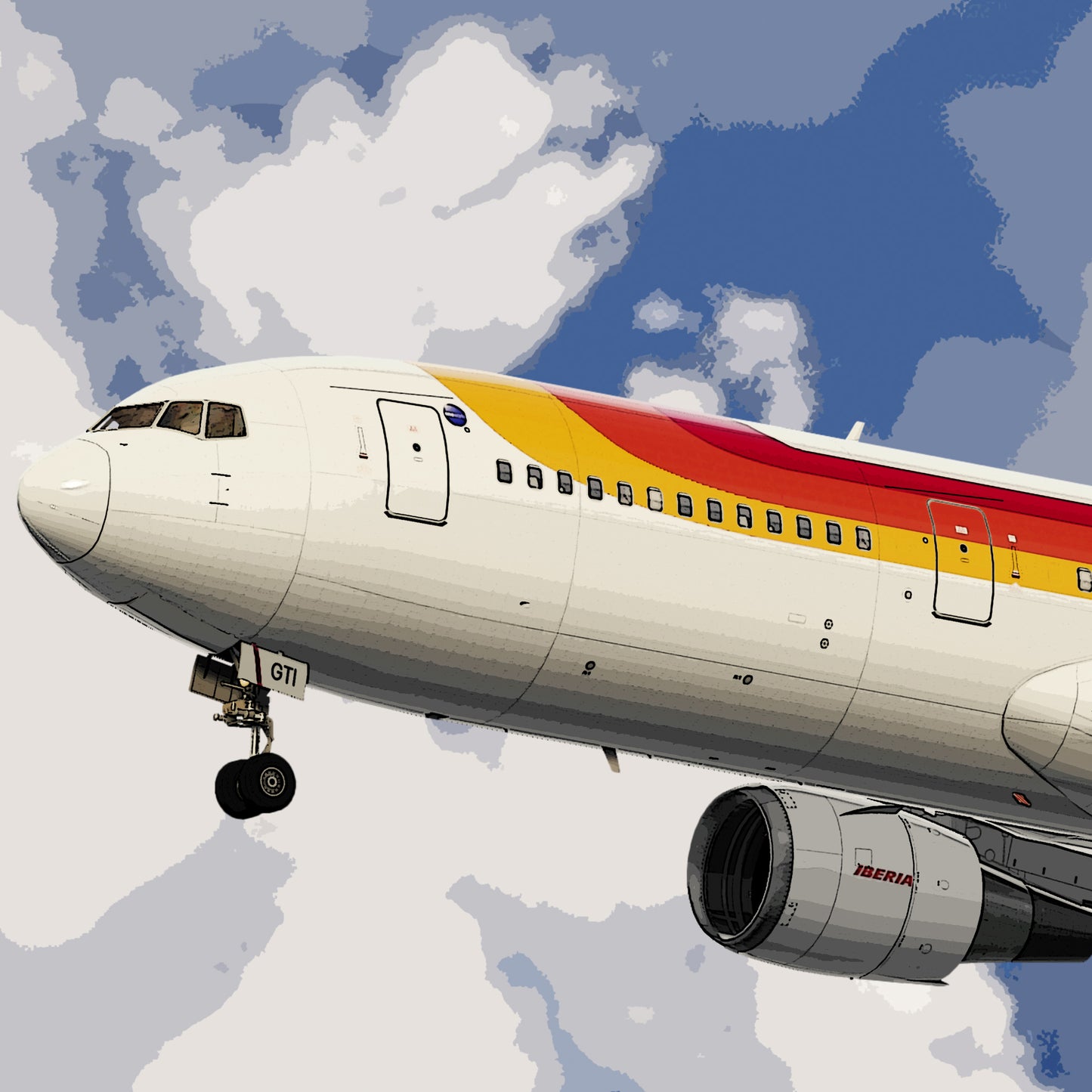 Iberia Boeing 767 Poster