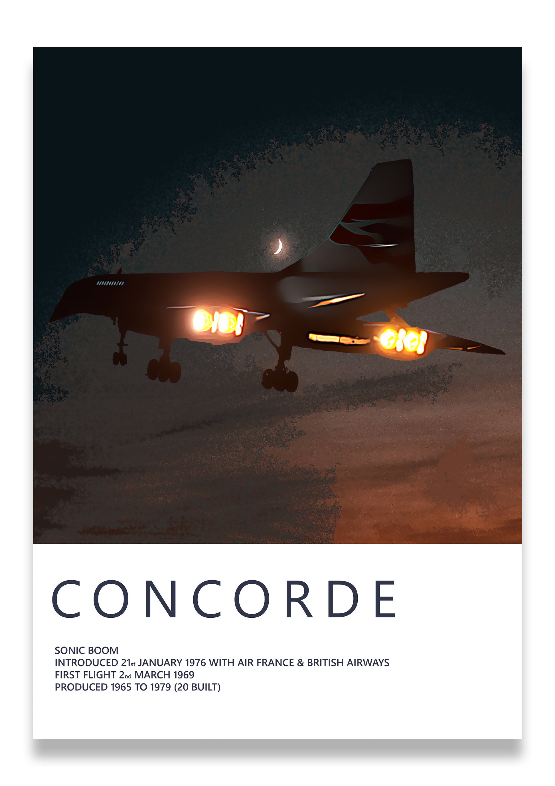 Concorde Poster, gift for pilot, aviation poster, aviation artwork, aviation gift, airliner, airplane, plane