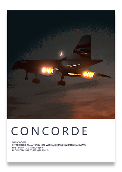 Concorde Poster, gift for pilot, aviation poster, aviation artwork, aviation gift, airliner, airplane, plane