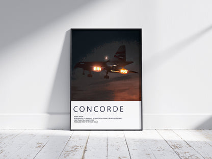 Concorde Poster, gift for pilot, aviation poster, aviation artwork, aviation gift, airliner, airplane, plane