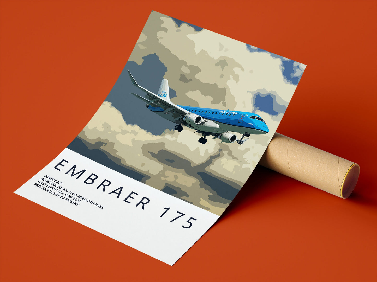 KLM Embraer 175 Poster, gift for pilot, aviation poster, aviation artwork, aviation gift, airliner, airplane, plane