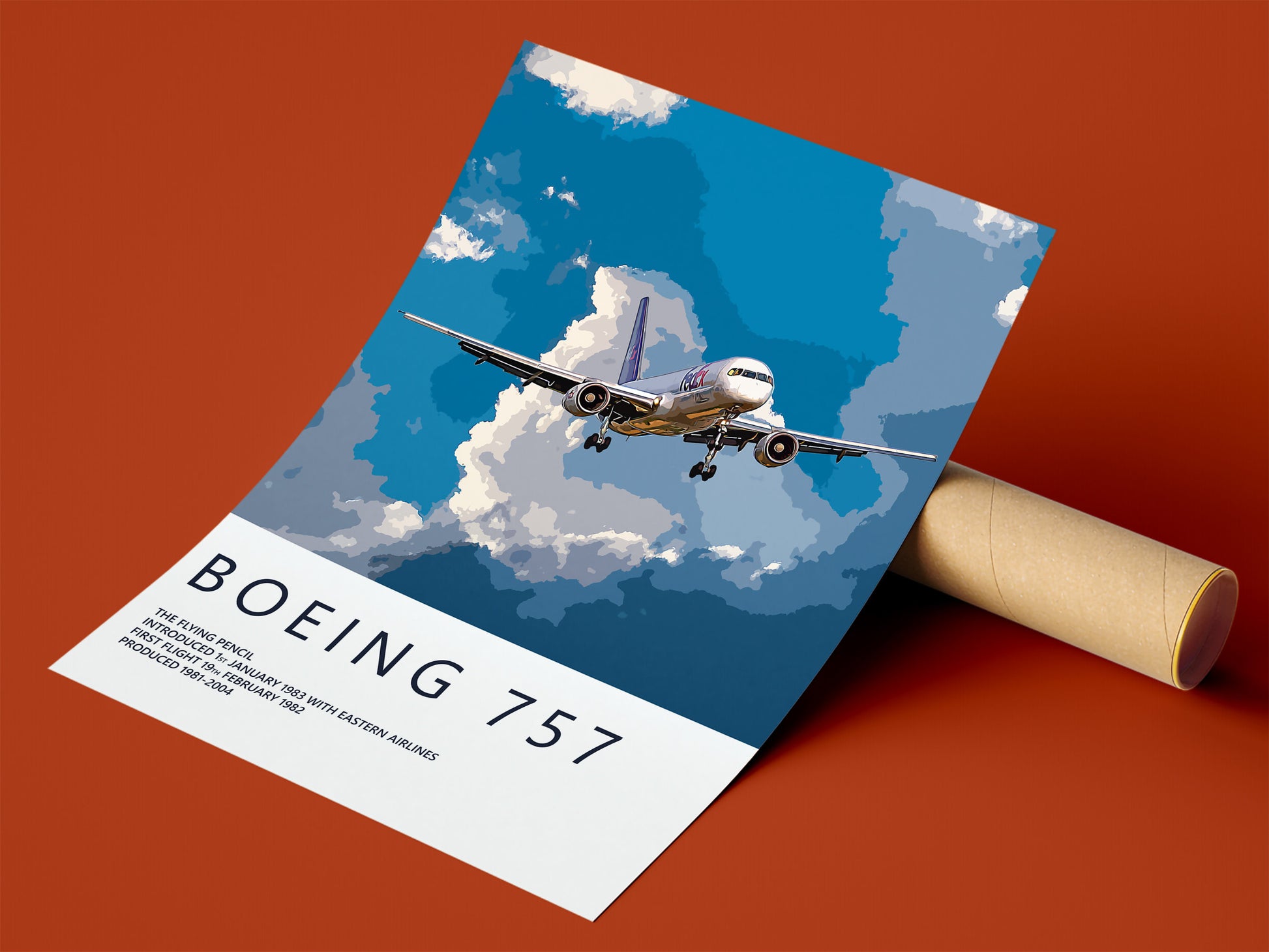 Fedex Boeing 757 Poster, Poster, gift for pilot, aviation poster, aviation artwork, aviation gift, airliner, airplane, plane