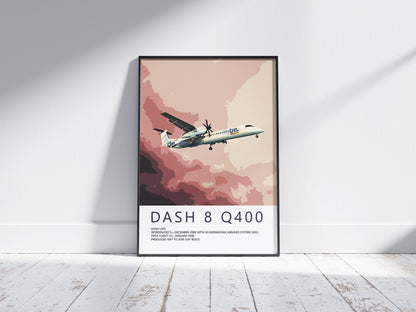 FlyBe Dash 8 Q400 Poster, gift for pilot, aviation poster, aviation artwork, aviation gift, airliner, airplane, plane