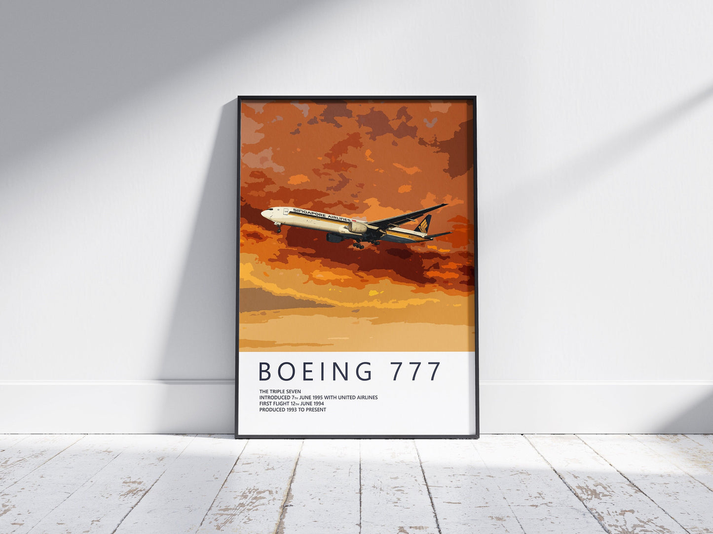 Singapore Airlines Boeing 777 Poster, gift for pilot, aviation poster, aviation artwork, aviation gift, airliner, airplane, plane