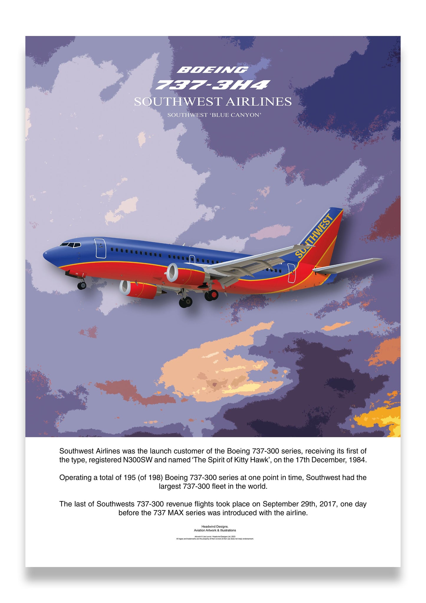 Southwest Boeing 737 Poster, boeing artwork, gift for pilot, aviation poster, aviation artwork, aviation gift, airliner, airplane, plane