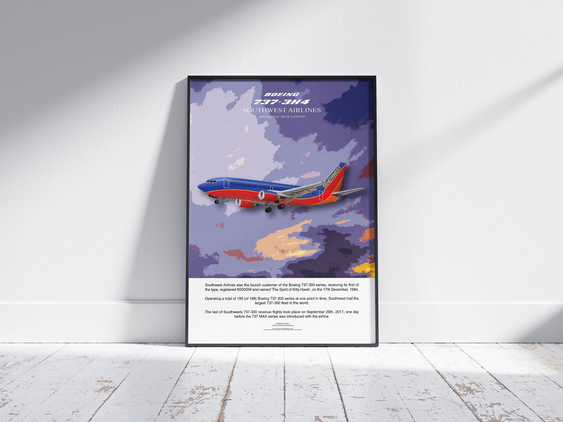 Southwest Boeing 737 Poster, boeing artwork, gift for pilot, aviation poster, aviation artwork, aviation gift, airliner, airplane, plane