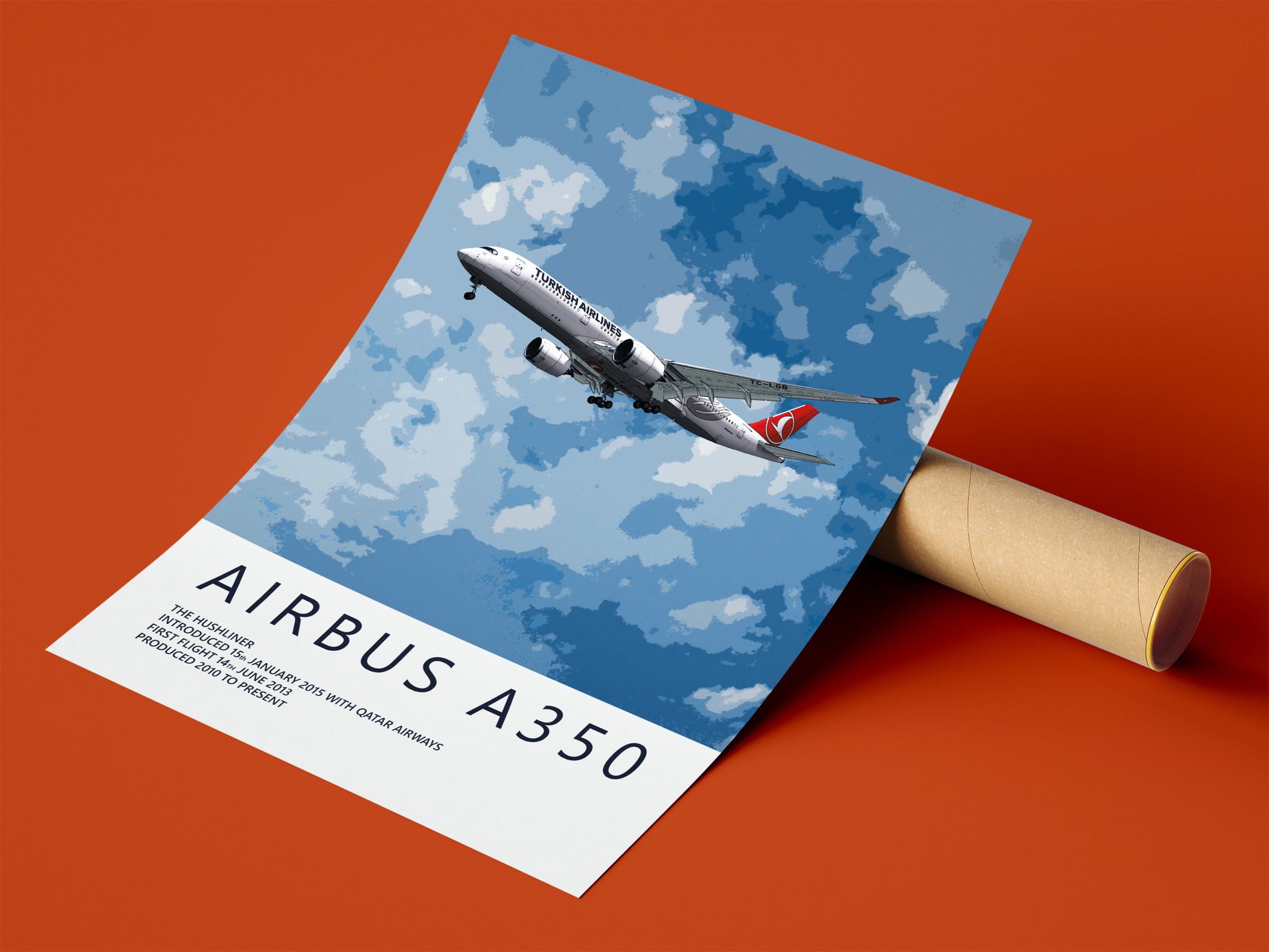 Turkish Airlines Airbus A350 Poster, airbus artwork, gift for pilot, aviation poster, aviation artwork, aviation gift, airliner, airplane