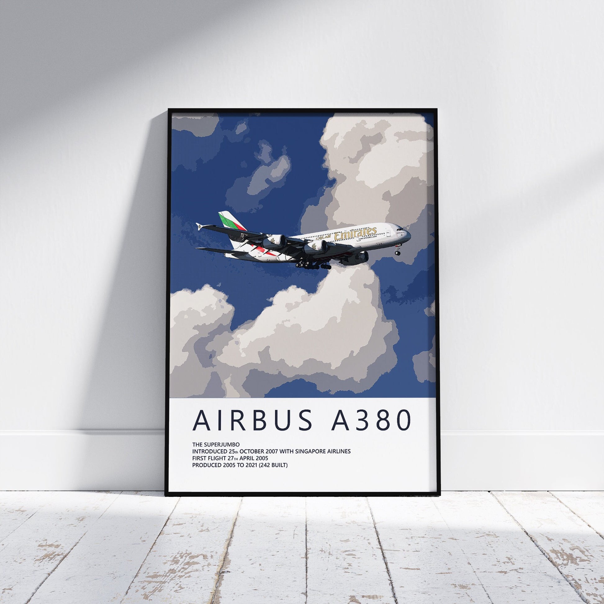 Emirates Airbus A380 Poster - Aviation Art & Pilot Gifts - Airline Print, Aviation Decor, Flight Attendant, Aircraft Picture