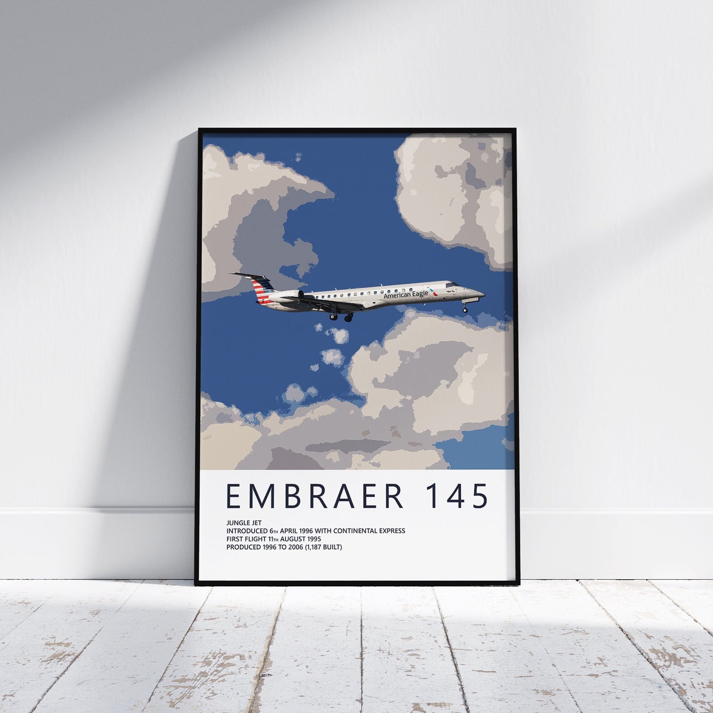 Piedmont Airlines Embraer ERJ145 Poster - Aviation Art & Pilot Gifts - Airline Print, Aviation Decor, Flight Attendant, Aircraft Picture