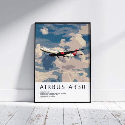 Virgin Atlantic Airbus A330 Poster - Aviation Art & Pilot Gifts - Airline Print, Aviation Decor, Flight Attendant, Aircraft Picture