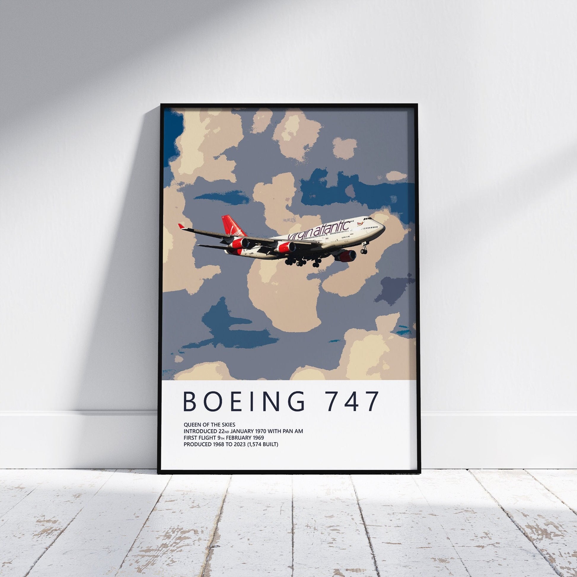 Virgin Atlantic Boeing 747 Poster - Aviation Art & Pilot Gifts - Airline Print, Aviation Decor, Flight Attendant, Aircraft Picture