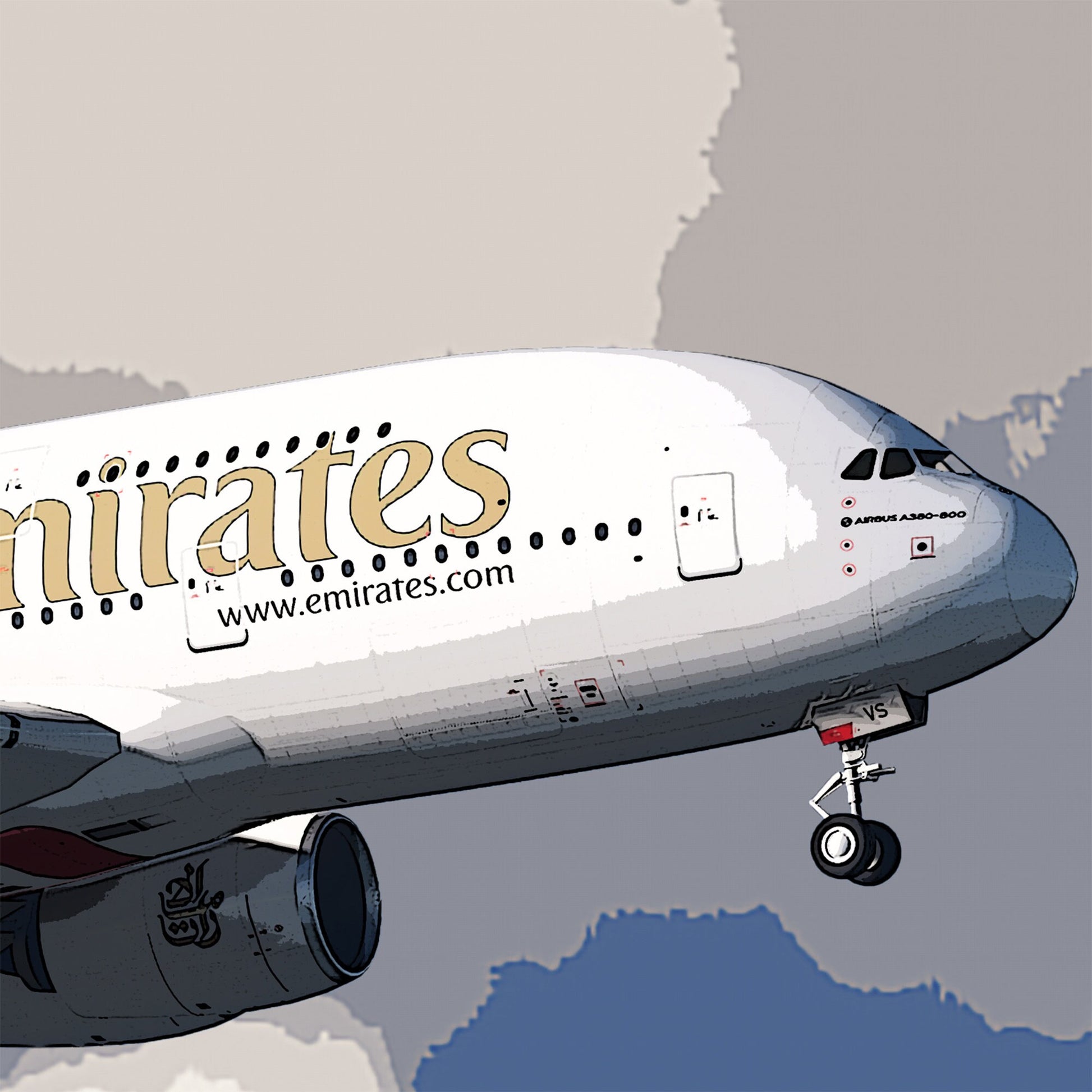 Emirates Airbus A380 Poster - Aviation Art & Pilot Gifts - Airline Print, Aviation Decor, Flight Attendant, Aircraft Picture