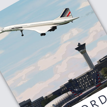 Air France Concorde Poster - Aviation Art for Pilots & Enthusiasts - Airline Print, Aircraft Picture, Plane Gift, Paris Airport, BAC