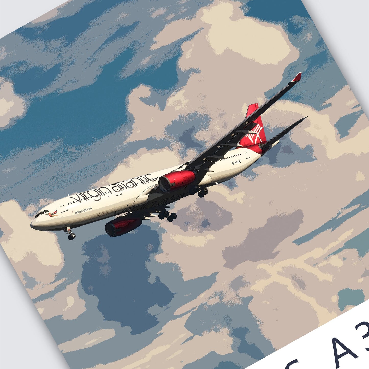 Virgin Atlantic Airbus A330 Poster - Aviation Art & Pilot Gifts - Airline Print, Aviation Decor, Flight Attendant, Aircraft Picture