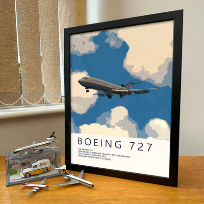 United Airlines Boeing 727 Poster - Fine Aviation Artwork - Fantastic gift for pilots, cabin crew or plane enthusiasts