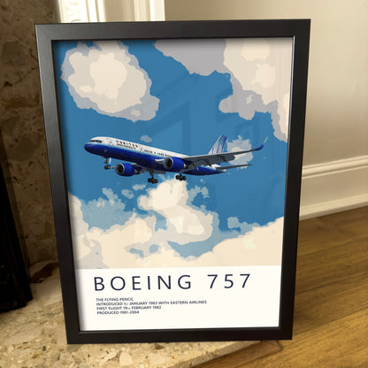 United Airlines Boeing 757 Poster - Fine Aviation Artwork - Fantastic gift for pilots, cabin crew or plane enthusiasts