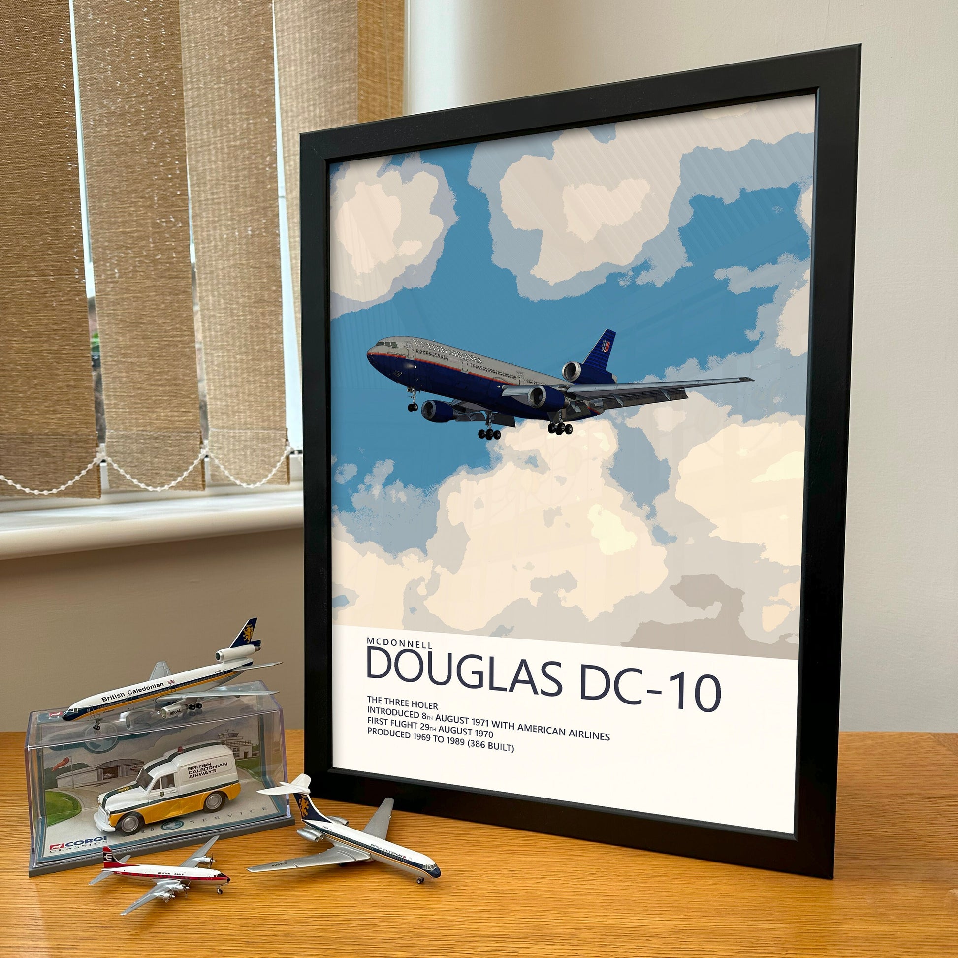 United Airlines McDonnell Douglas DC-10 Poster - Fine Aviation Artwork - Fantastic gift for pilots, cabin crew or plane enthusiasts