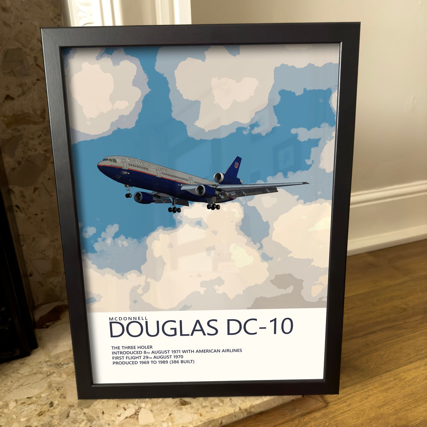 United Airlines McDonnell Douglas DC-10 Poster - Fine Aviation Artwork - Fantastic gift for pilots, cabin crew or plane enthusiasts