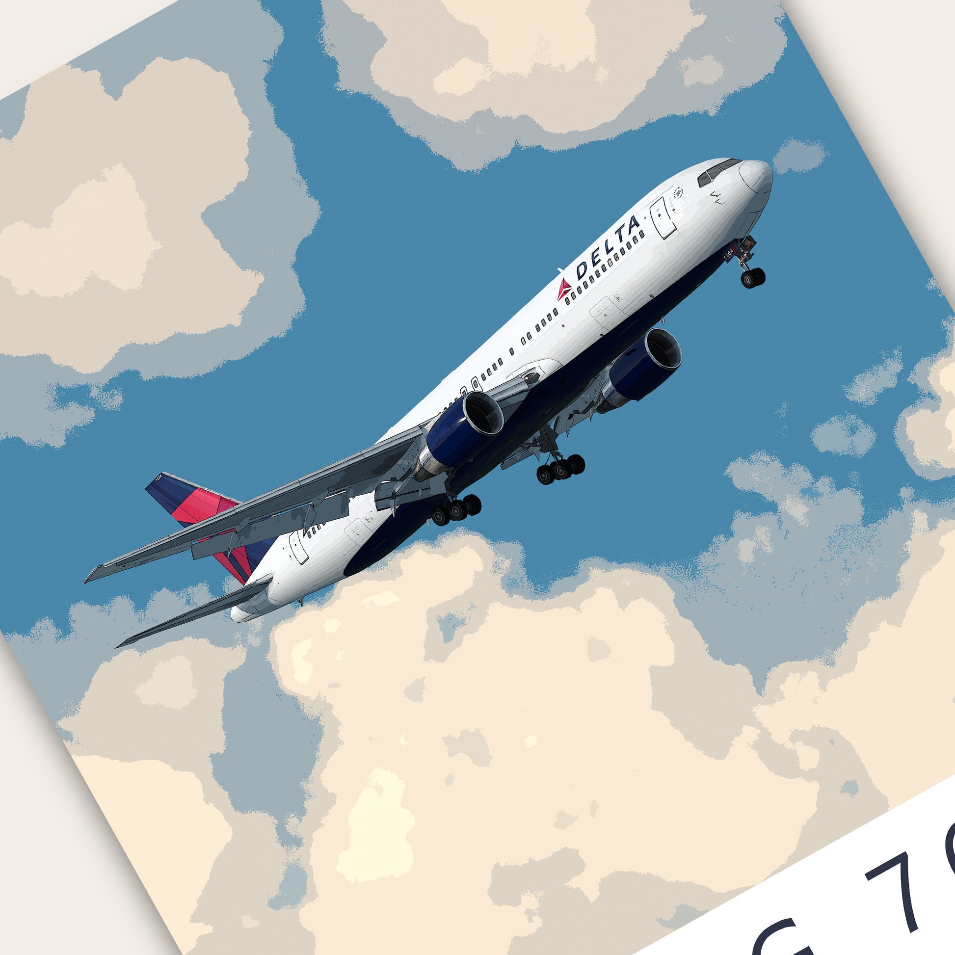 Delta Air Lines Boeing 767 Poster - Fine Aviation Artwork - Fantastic gift for pilots, cabin crew or plane enthusiasts