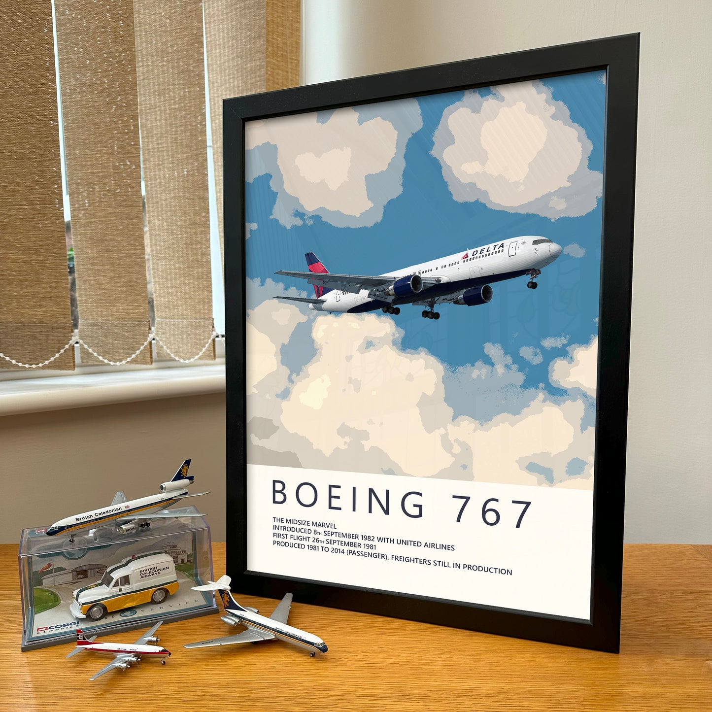 Delta Air Lines Boeing 767 Poster - Fine Aviation Artwork - Fantastic gift for pilots, cabin crew or plane enthusiasts