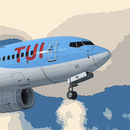 TUI Boeing 737 MAX Poster - Fine Aviation Artwork - Fantastic gift for pilots, cabin crew or plane enthusiasts