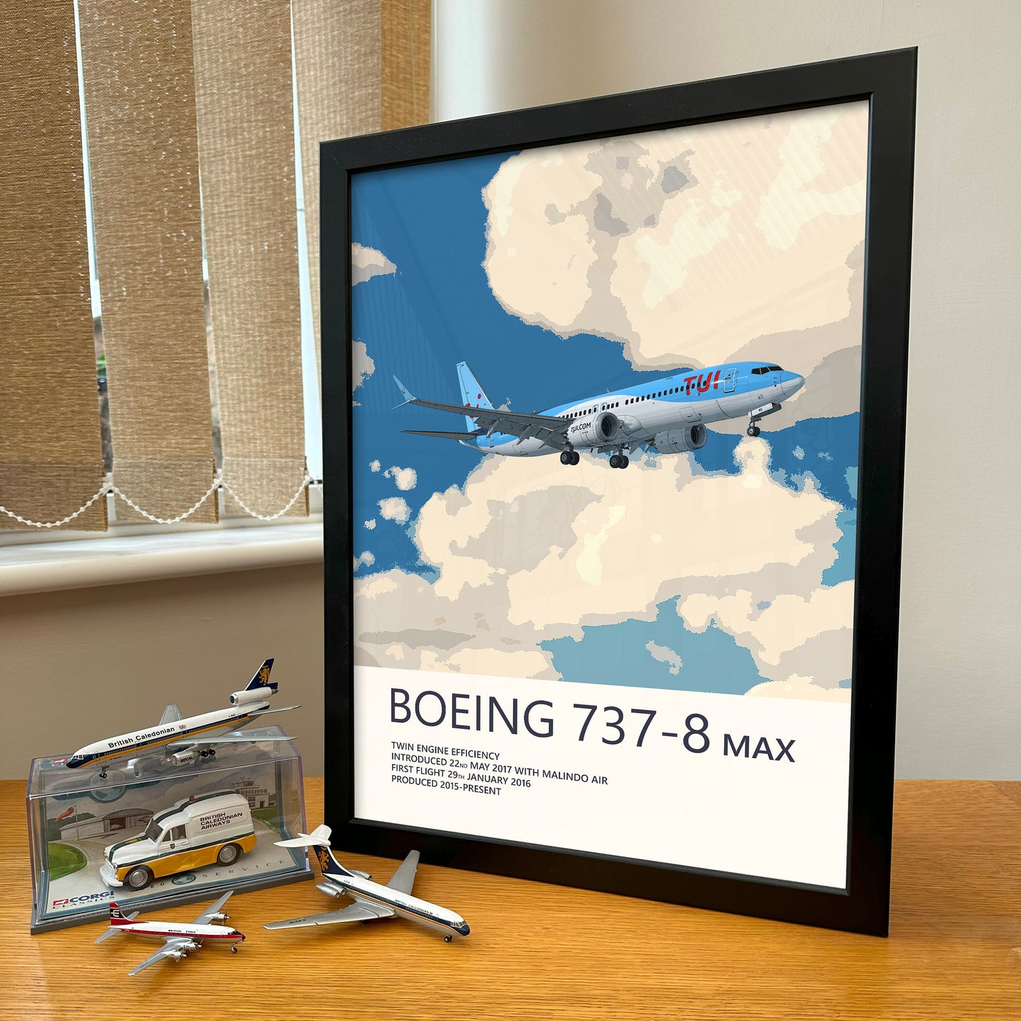 TUI Boeing 737 MAX Poster - Fine Aviation Artwork - Fantastic gift for pilots, cabin crew or plane enthusiasts