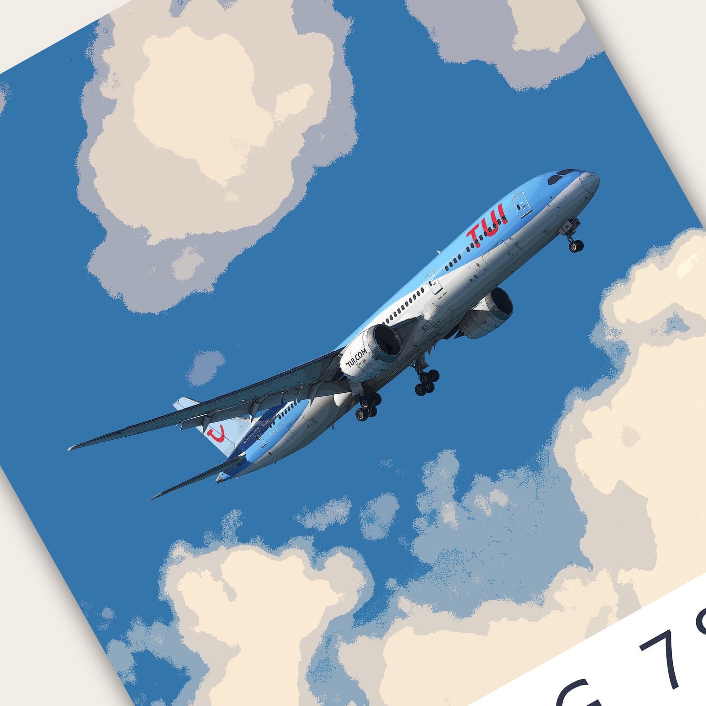 TUI Boeing 787 Poster - Fine Aviation Artwork - Airplane Posters - Gift for pilots, cabin crew or plane enthusiasts