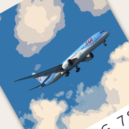 TUI Boeing 787 Poster - Fine Aviation Artwork - Airplane Posters - Gift for pilots, cabin crew or plane enthusiasts