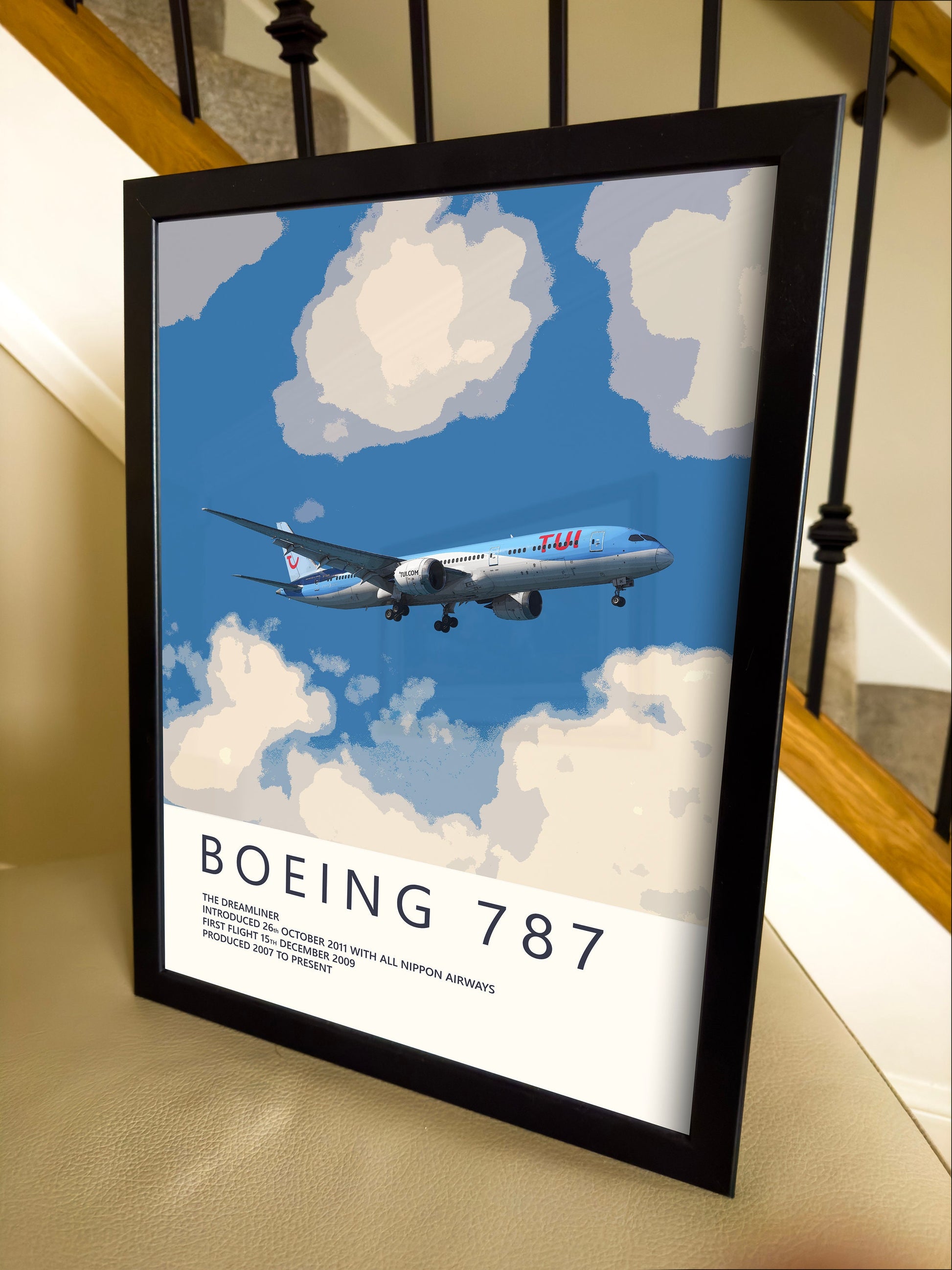 TUI Boeing 787 Poster - Fine Aviation Artwork - Airplane Posters - Gift for pilots, cabin crew or plane enthusiasts