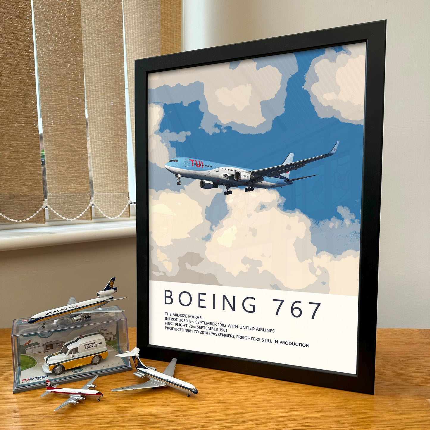 TUI Boeing 767 Poster - Fine Aviation Artwork - Airplane Posters - Gift for pilots, cabin crew or plane enthusiasts