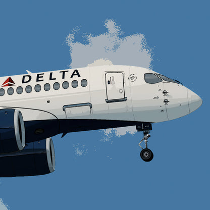 Delta Air Lines Airbus A220 Poster - Fine Aviation Artwork - Airplane Posters - Gift for pilots, cabin crew or plane enthusiasts