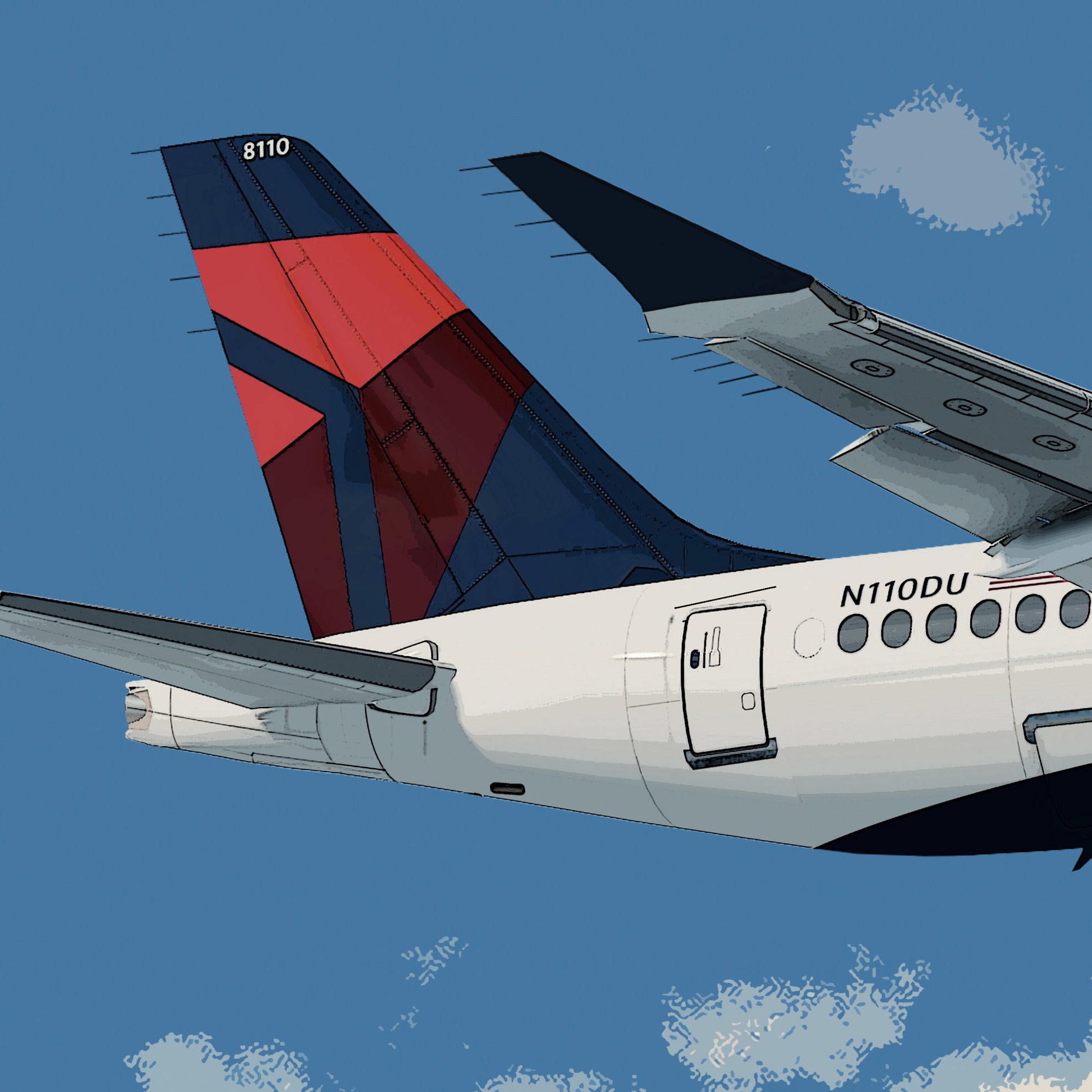 Delta Air Lines Airbus A220 Poster - Fine Aviation Artwork - Airplane Posters - Gift for pilots, cabin crew or plane enthusiasts