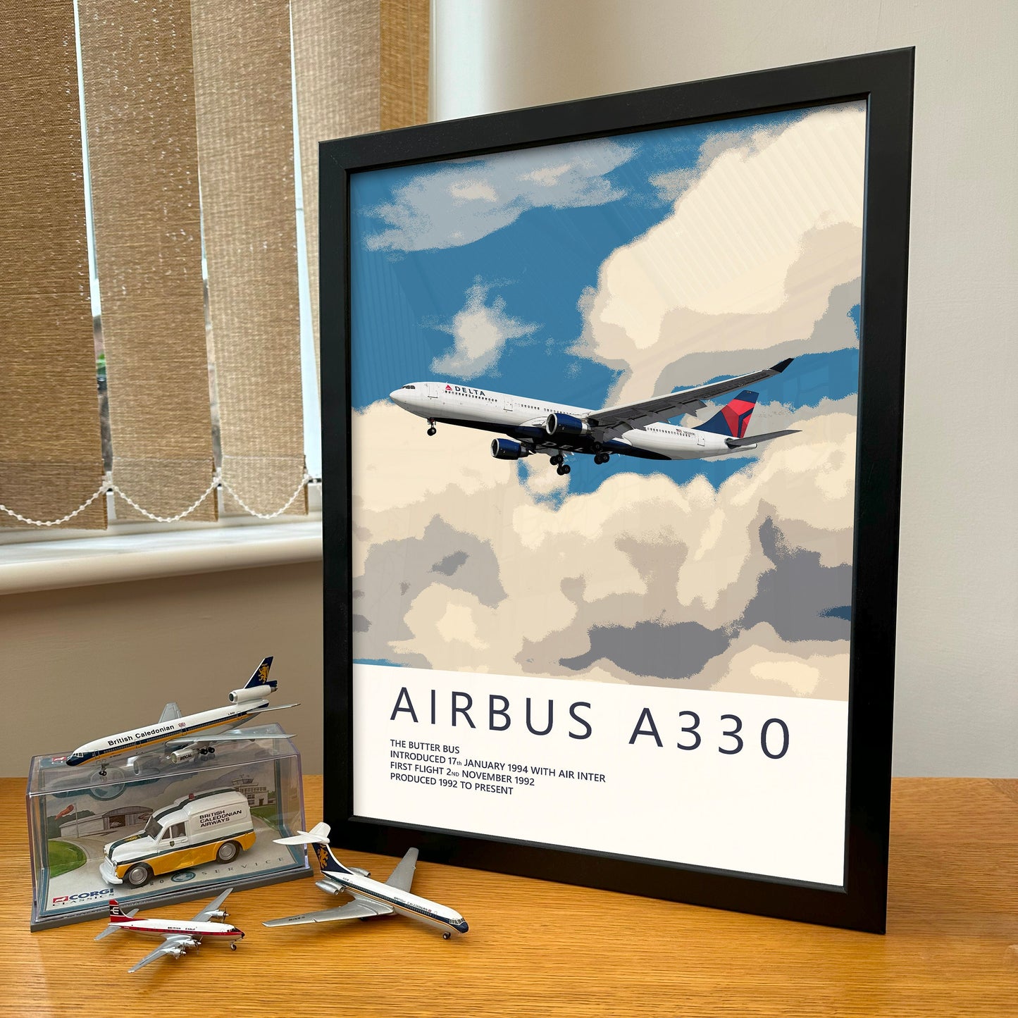 Delta Air Lines Airbus A330 Poster - Fine Aviation Artwork - Airplane Posters - Gift for pilots, cabin crew or plane enthusiasts