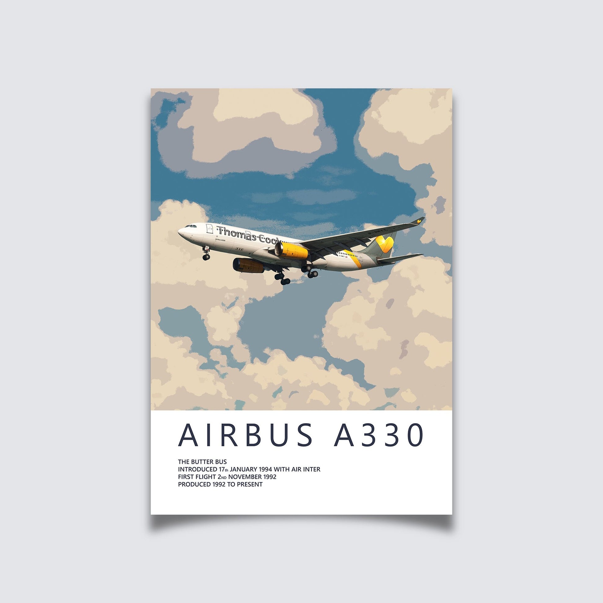 Thomas Cook Airbus A330 Poster - Fine Aviation Artwork - Airplane Posters - Gift for pilots, cabin crew or plane enthusiasts