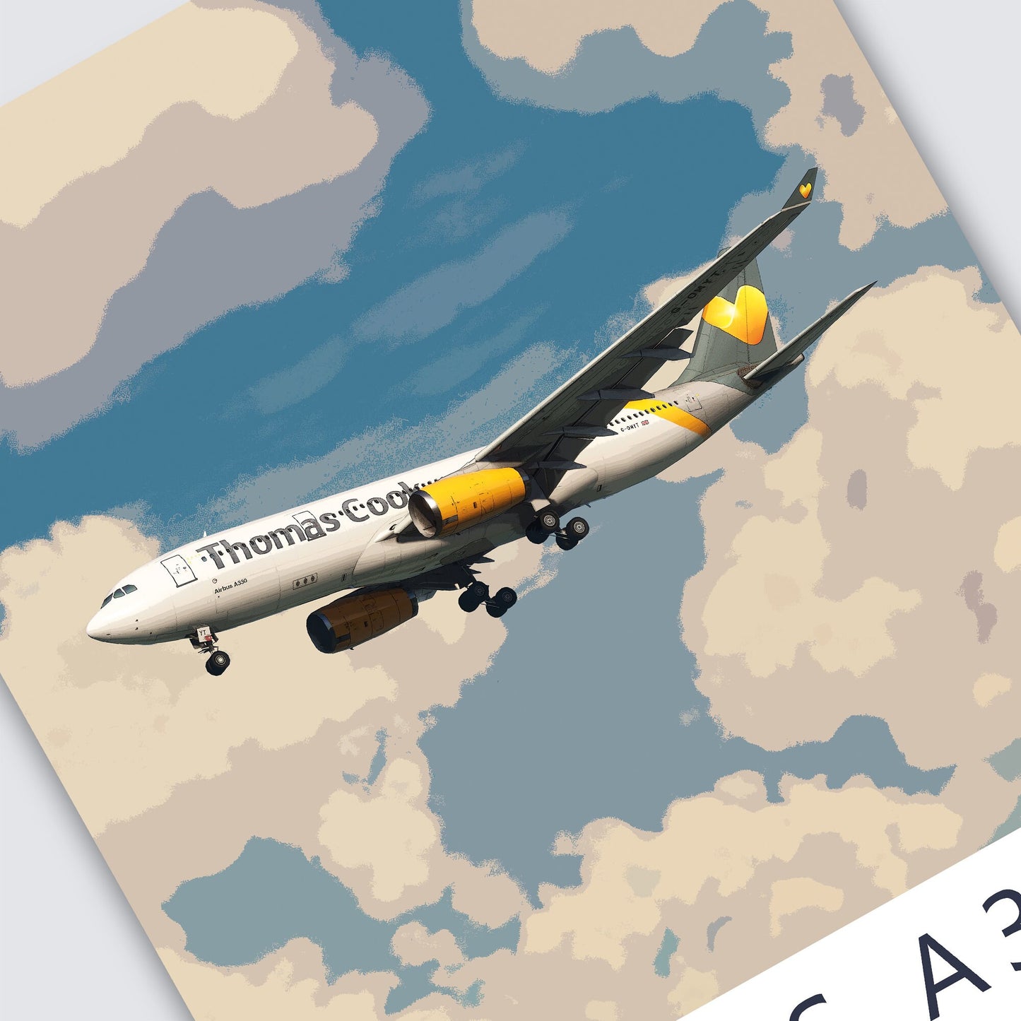 Thomas Cook Airbus A330 Poster - Fine Aviation Artwork - Airplane Posters - Gift for pilots, cabin crew or plane enthusiasts