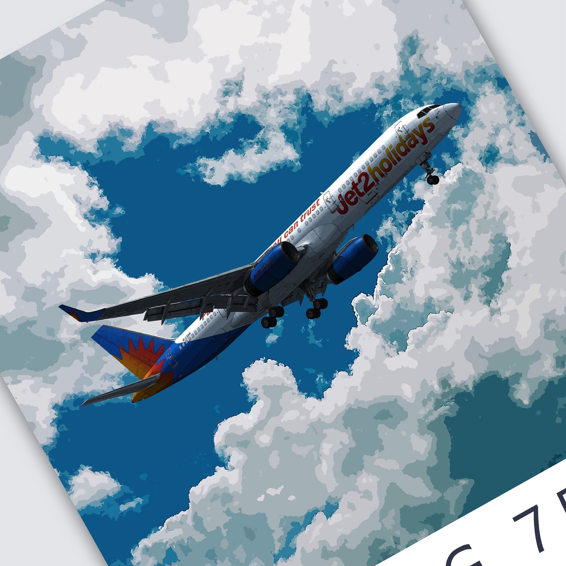 Jet2 Boeing 757 Poster - Aviation Art for Pilots & Enthusiasts - Airline Print, Aircraft Picture, Plane Gift, Aviation Wall Decor