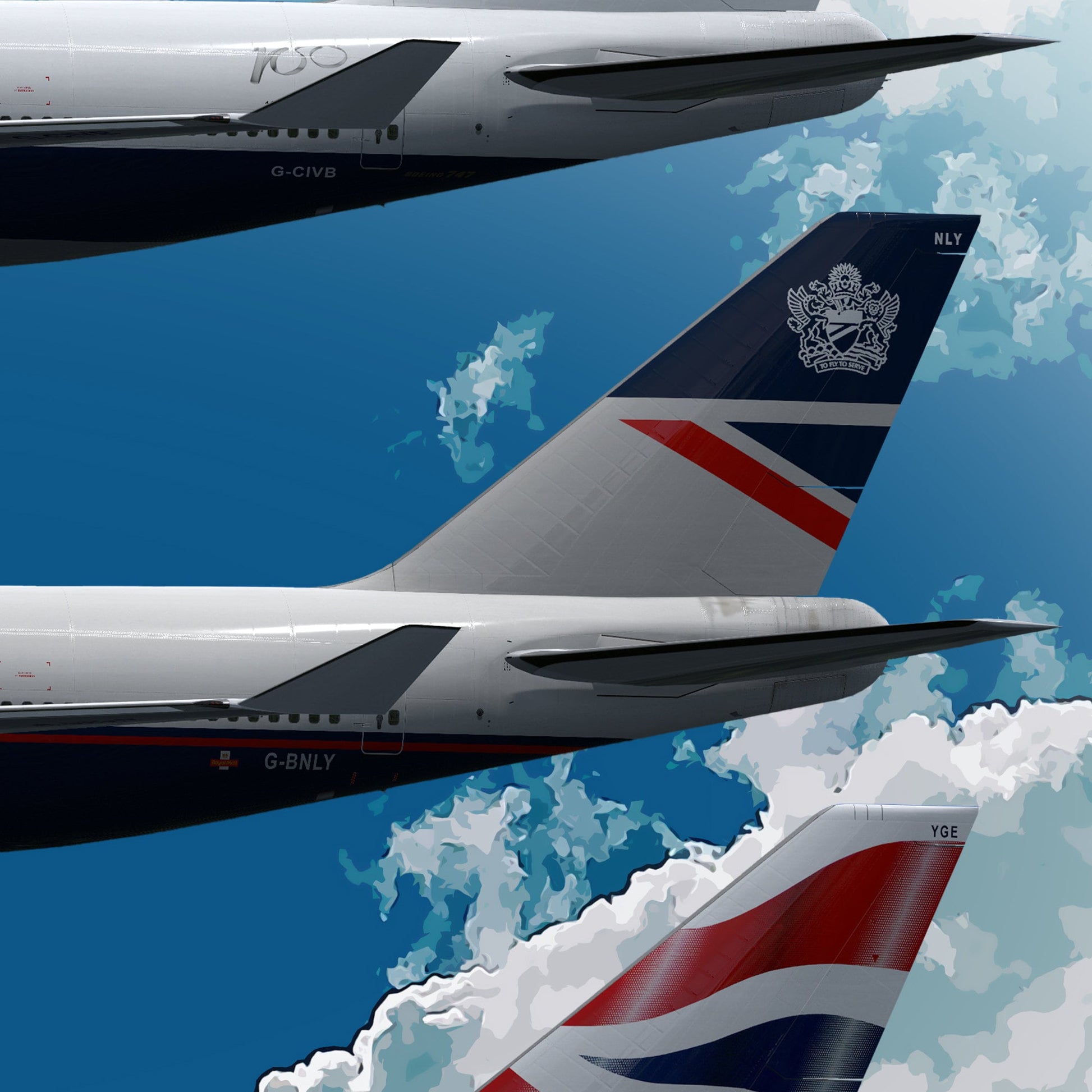 British Airways Boeing 747 Poster - Aviation Art for Pilots & Enthusiasts - Airline Print, Aircraft Picture, Plane Gift, Aviation Wall Decor