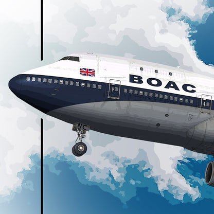 BOAC Boeing 747 Poster - Aviation Art for Pilots & Enthusiasts - Airline Print, Aircraft Picture, Plane Gift, Aviation Wall Decor