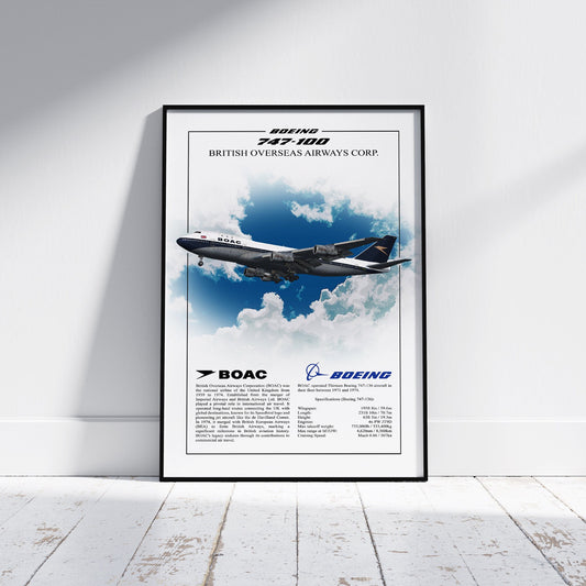 BOAC Boeing 747 Poster - Aviation Art for Pilots & Enthusiasts - Airline Print, Aircraft Picture, Plane Gift, Aviation Wall Decor