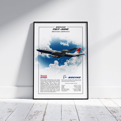 British Airways Boeing 707 Poster - Aviation Art for Pilots & Enthusiasts - Airline Print, Aircraft Picture, Plane Gift, Aviation Wall Decor